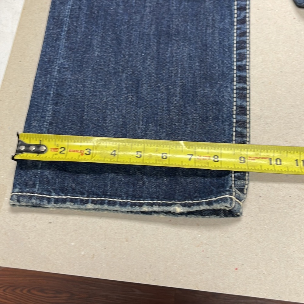 Men's Big & Tall Vintage Thick Stitch Embroidered Distressed Jeans - Picture 10 of 15